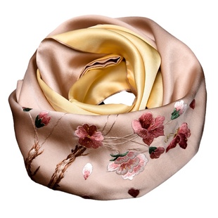 苏州丝绸真丝丝巾女妈妈春夏苏绣旗袍披肩绣花桑蚕丝刺绣围巾送礼