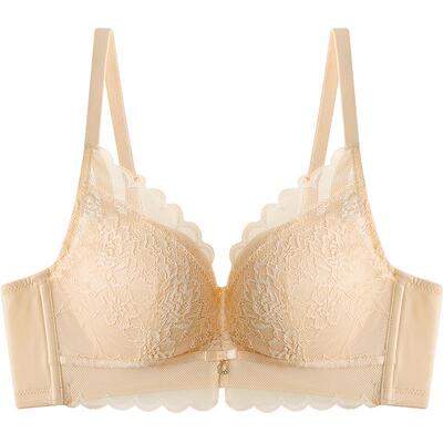 爱黛舒适无钢圈文胸内衣女小胸聚拢厚杯透气性感蕾丝胸罩A6713A1