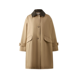 【特氟龙三防】Eland衣恋风衣女中长款单排扣休闲风衣2026春新款