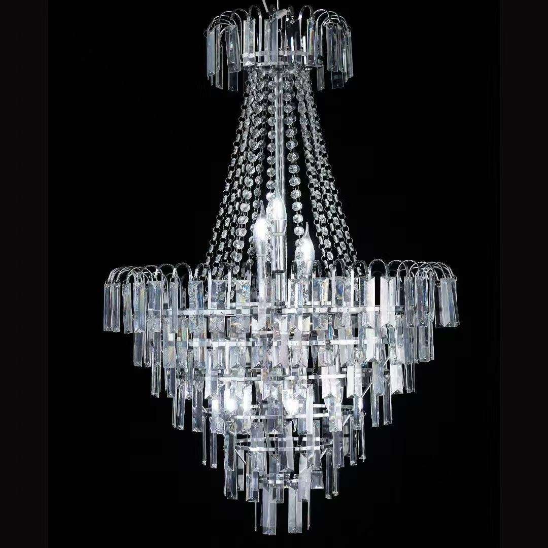 新款婚庆道具水晶灯婚礼堂装饰水晶厅装饰多层亚克力灯大型吊灯