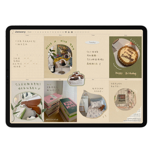 日程计划本通用电子手帐账模板平板计划本学习笔记goodnotes詹詹