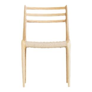 叁几 莫勒62号椅 白蜡木实木编绳椅舒服久坐简约餐椅家用靠背椅