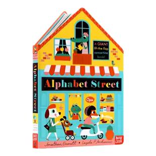 进口英文原版绘本 字母街 Alphabet Street Board book A-Z 26个字母 纸板书 长折页书翻翻书 3-6岁英语启蒙绘本图书