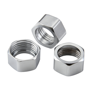 304不锈钢波纹管配套螺帽 不锈钢铜镀铬螺母 4分/6分进出水管配件