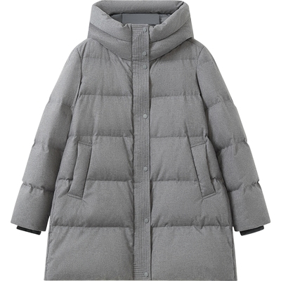 播商场同款中长款连帽立领复古龟背羽绒服女25秋冬新款BDS4RD3608