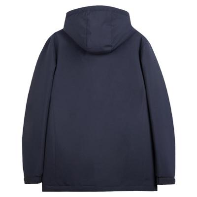 才子黑色连帽保暖休闲棉服外套