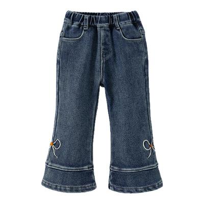 唐机豆豆童装加绒加厚喇叭裤