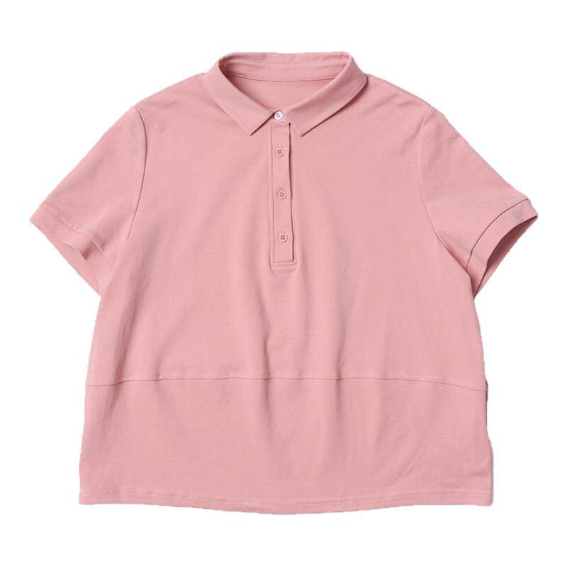 无色无味纯棉polo领t恤女针织衫