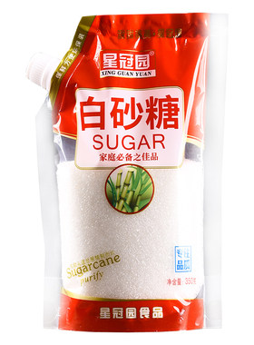星冠园云南白砂糖甘蔗熬制清甜不腻颗粒均匀厨房日常调味500g袋装
