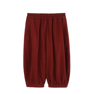 砚台家童装男童纯棉红色休闲裤2026春款宝宝长裤子儿童宽松萝卜裤