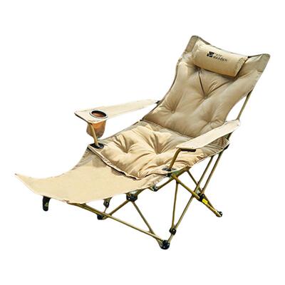 牧高笛乐享躺椅夹棉高背月亮椅可调节户外露营折叠椅家用午休舒适