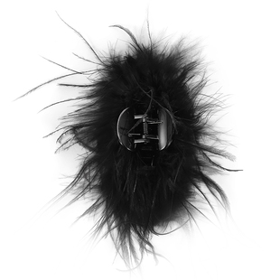 刘亦菲同款黑色羽毛抓夹女高级感2025新款大号鲨鱼发夹后脑勺发饰