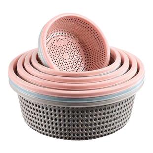 塑料沥水篮洗菜篮圆形镂空家用加厚多用洗菜筛碗筷水果沥水篮