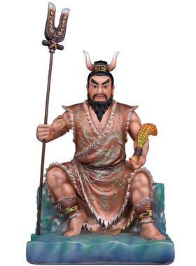 炎帝神农大帝树脂供奉摆件