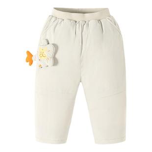 迷你巴拉巴拉男女童羽绒裤2025冬季新款宝宝三防保暖萌趣加厚长裤