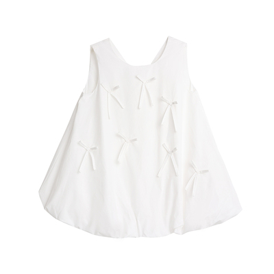 FFBLUE立体蝴蝶结花苞上衣