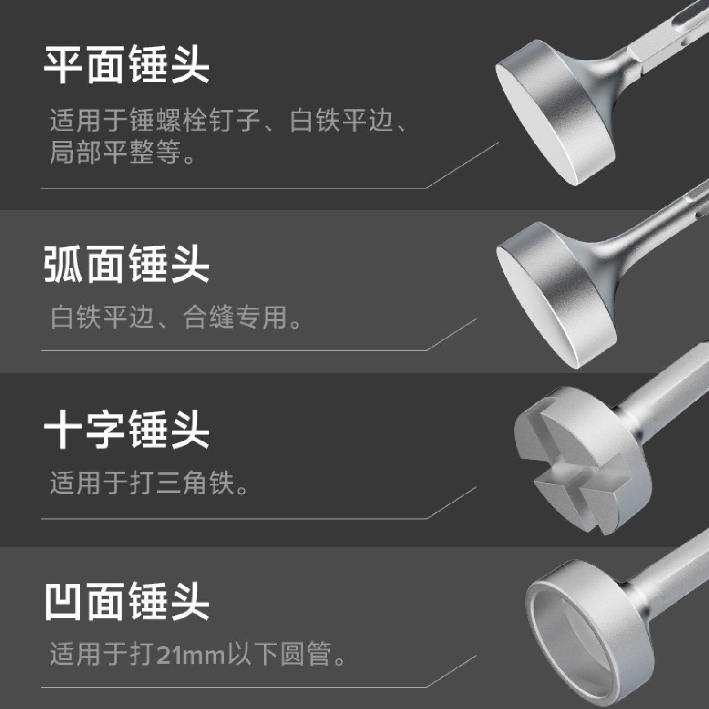 打桩锤头电锤电镐冲击钻敲边锤打通风管道螺栓白铁合缝机方头钻头