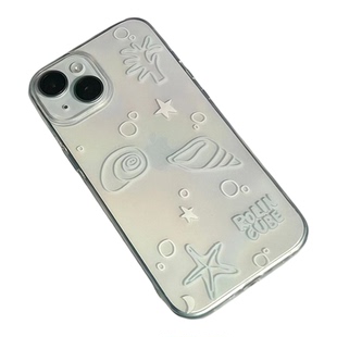 蓝色海星海螺适用于苹果14/15手机壳软壳透明个性 11/16promax高级xs/xr防摔7p