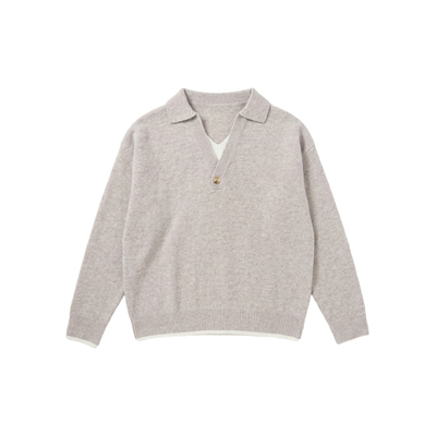 Hualun衬衫领针织衫POLO毛衣