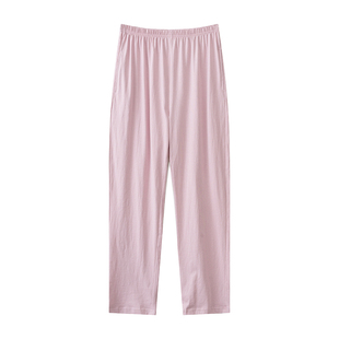 全棉100%纯棉睡裤女长裤夏季薄款宽松直筒大码春秋家居裤子可外穿