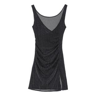 性感时尚连衣裙气质高档名媛女装遮肚子低胸深v夜场透夫裙连衣裙