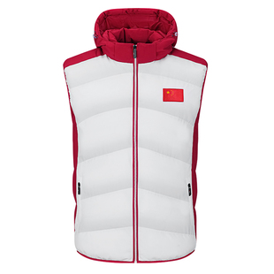 秋冬季马甲男女国家队运动员训练羽绒棉背心马夹保暖加厚国服外套