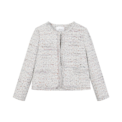 姜雯法式重工粗花呢小香风外套