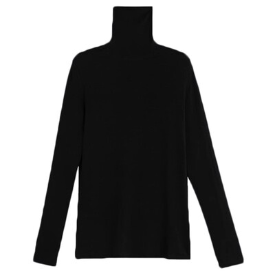 气质堆堆领柔软舒服长袖打底衫女