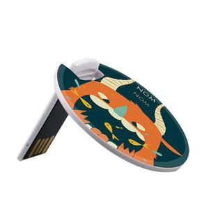 小圆形卡片64Gu盘32/16/8/4广告礼品定制优盘招投标学校徽章无铁