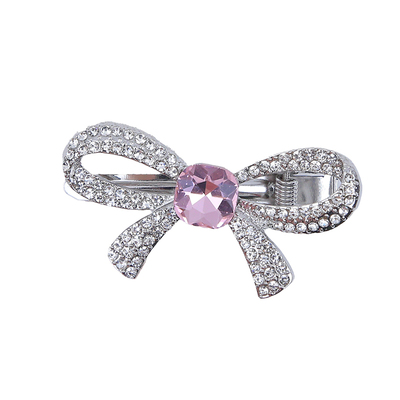 超闪爱心水钻蝴蝶结发夹侧边bb夹