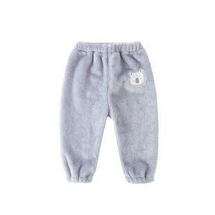 宝宝加绒裤子保暖裤婴儿睡裤女童秋冬儿童法兰绒珊瑚绒暖暖裤男童