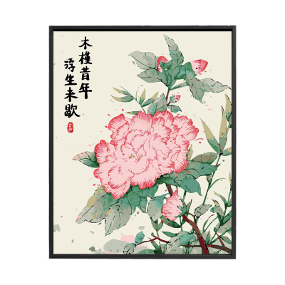 荷花数字油画手工diy绘画画填色