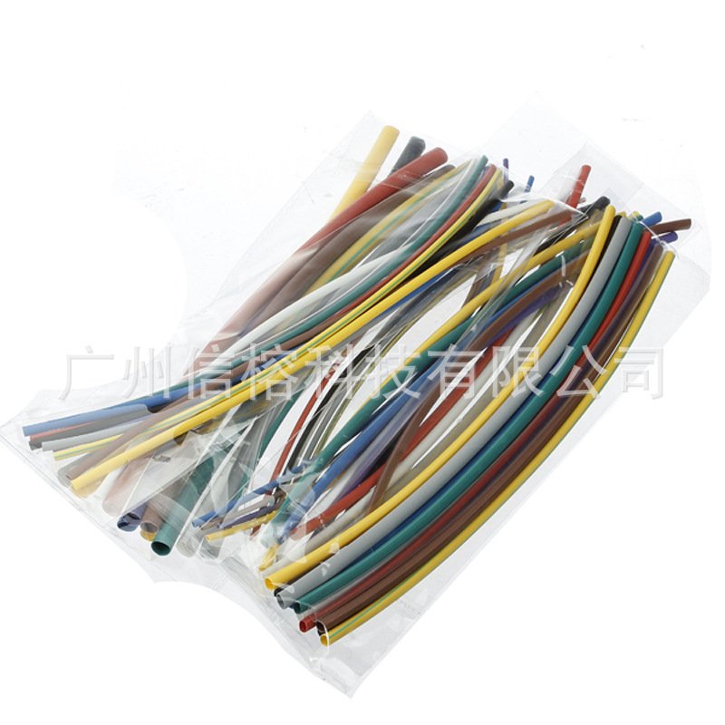 跨境批发热缩套管袋装55PCS卤阻燃套管热缩管黑色厂家直销无