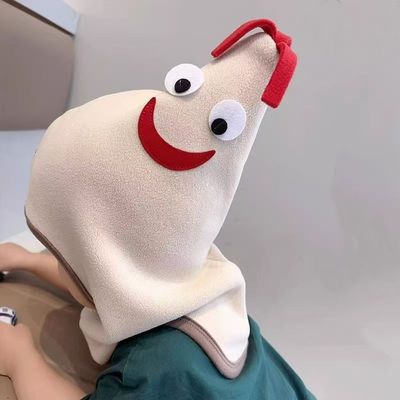 婴儿公鸡帽秋冬季加绒加厚防寒保暖套头帽宝宝户外防风超萌护耳帽