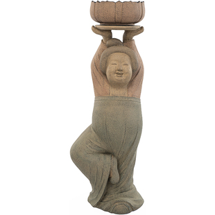 匠心坊中式庭院仿古摆件瑜伽仕女复古花园花盆户外露台造景盆景