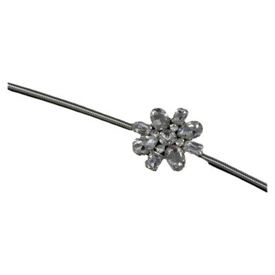 金属大水晶女花朵项链颈链