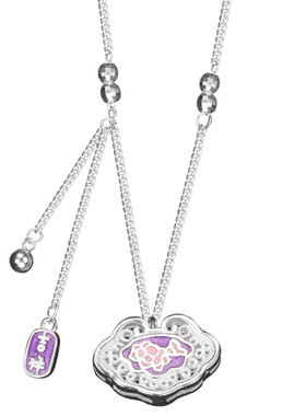 足银吉如意项链珐琅彩纯银吊坠