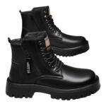 蜻蜓牌马丁靴男冬季高帮加绒棉鞋男真皮休闲软底工装靴子男雪地靴