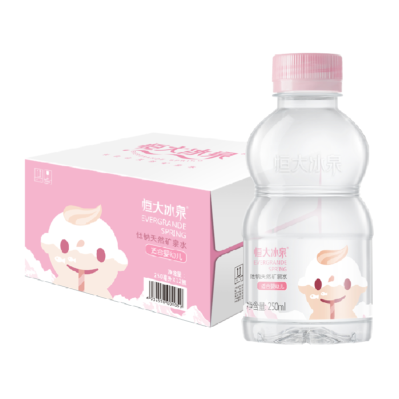 【下拉详情有优惠】恒大冰泉婴儿水矿泉水小瓶250ml*12瓶宝宝水