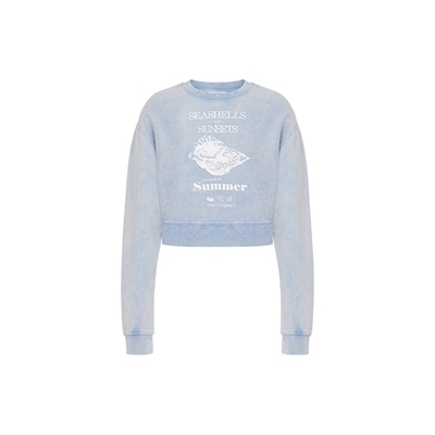 【礼物低至5折】M05CH1N0 JEANS 女士印花宽松棉质运动衫套头卫衣