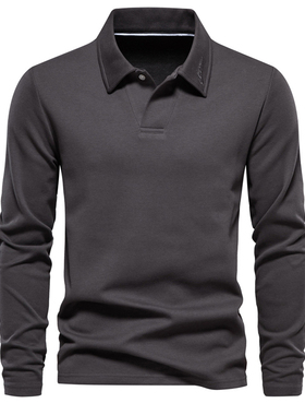 休闲纯色上衣潮流翻领百搭polo