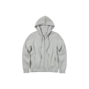 UNRETRO 重工复古灰色针织毛衣女春秋小个子慵懒卫衣加厚拉链外套