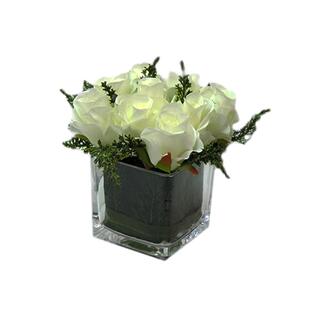 仿真桌面轻奢花艺玫瑰假花洽谈桌客厅餐桌书柜婚礼摆件茶几装饰