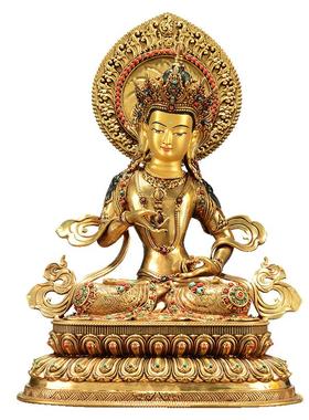 闯隆铜鎏金雕花金刚萨埵铜像摆件
