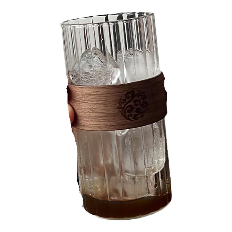 臻皿高硼硅材质否条纹水杯