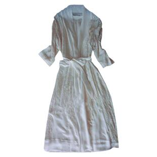 真丝睡衣女性感长款睡袍女浴袍桑蚕丝和服宽松系带家居服两件套装