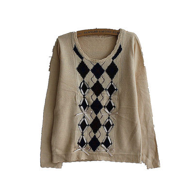 手工彩带腈纶套衫蝴蝶结日系圆领