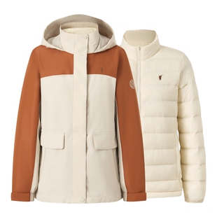 【冲锋衣】POLOWALK女装2025冬季新品女式羽绒服百搭通勤撞色外套