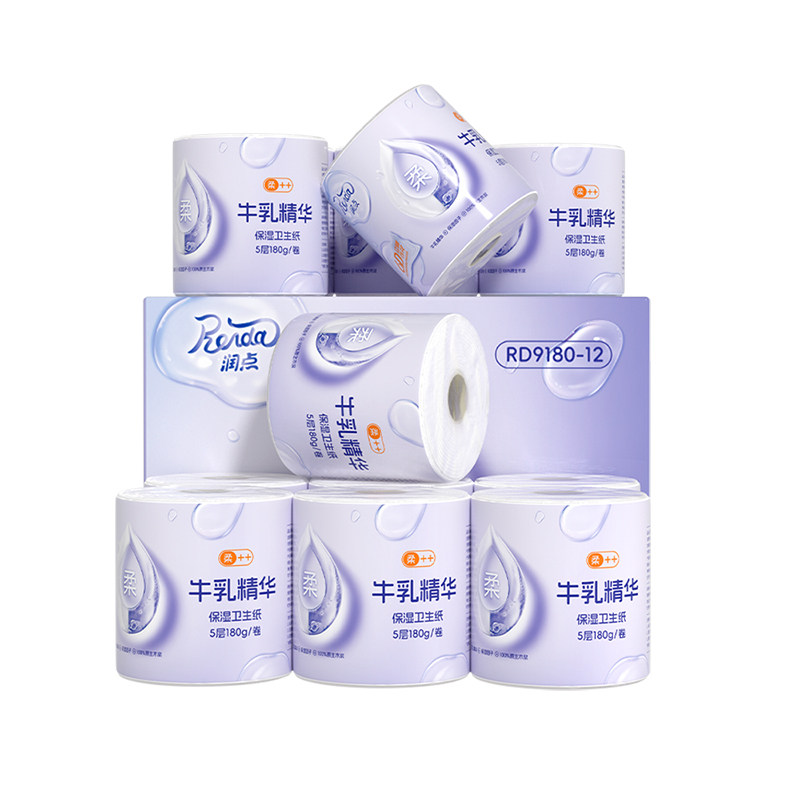 牛乳保湿精华卫生纸5层180g/卷