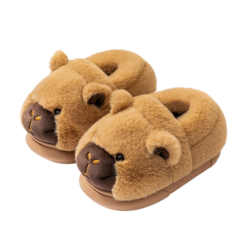儿童棉鞋冬季新款男童居家室内防滑毛毛棉拖包跟中大童宝宝棉拖鞋
